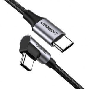 Cabo USB-C 90 Graus para Carregador Super Rapido 3 Amperes  1 Metro